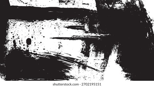Grunge rauen schmutzigen Hintergrund. grunge Paint Strokes Element, Alte Wandtextur. Körnige, chaotische Überlagerung einer leeren, alternden, zerkratzten Wand. Vektorgrafik. Schwarz einzeln auf weißem Hintergrund.eps10