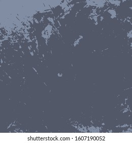 Grunge rough dirty blue square background. Distress urban used texture. Brushed paint cover. Overlay aged grainy messy template. Renovate wall frame grimy backdrop. Empty aging element. EPS10 vector