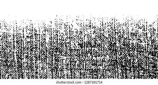 Grunge rough halftone texture. Crumpled burlap. Canvas grunge effect. Gradient textile background using halftone line dots pattern. Vector  illustration
