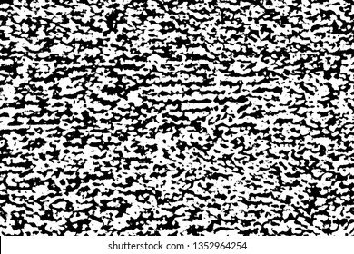 Grunge rough texture of terry cloth. Monochrome background dirty organic surface with stains, noise and graininess. Overlay template. Vector illustration