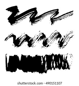 Grunge rough vector brush strokes, lines