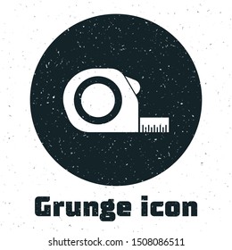 Grunge Roulette construction icon isolated on white background. Tape measure symbol.  Vector Illustration