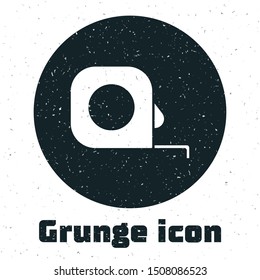 Grunge Roulette construction icon isolated on white background. Tape measure symbol.  Vector Illustration