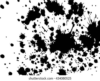Grunge Round Banner . Splatter Background . Black Ink Splats . Spray Paint Splatters . Vector Paint Splats . Blots and Splashes . Grunge Ink Stains . Splatter Texture .