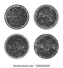 Grunge round black frames,banners,set. Textured circles for design. Vector collection