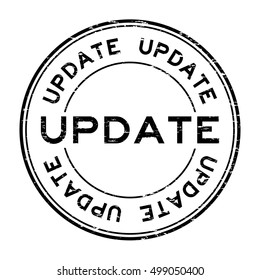Grunge round black update rubber stamp