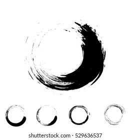 Grunge round with brush
