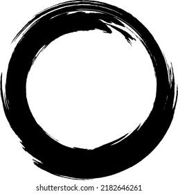 Grunge round with brush vector