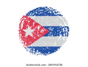 Grunge round flag of Cuba.