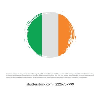 Grunge round flag of Ireland. Vector. 
