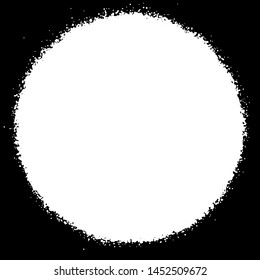 Grunge round frame with bubbles on the edges. Overlay template. Vector illustration