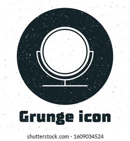 Grunge Round makeup mirror icon isolated on white background.  Vector Illustration