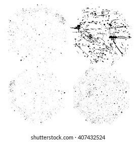 Grunge round set vector