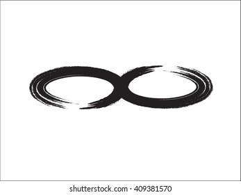 Grunge round shape with brush vector