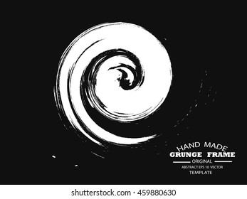 Grunge round shape with brush vector