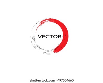 Grunge round shape with brush vector