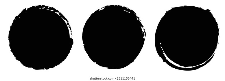 Grunge round shapes. Grunge banner collection. Vector Illustration.