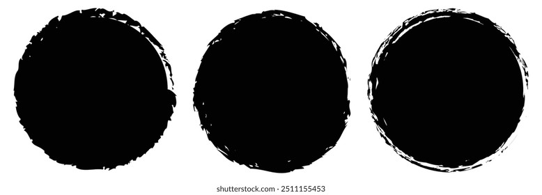 Grunge round shapes. Grunge banner collection. Vector Illustration.