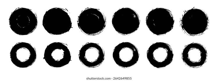 Grunge round shapes. Grunge banner collection. Grunge post Stamps Collection, Vector Grunge circle. Art and Illustration	