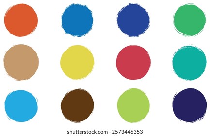 Grunge round shapes. Brush circles vector collection. grunge circles. Brush circles. Watercolor texture design.