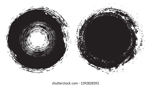 Grunge round shapes. Grunge circles.