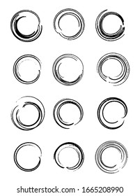 Grunge round shapes. Grunge design elements.