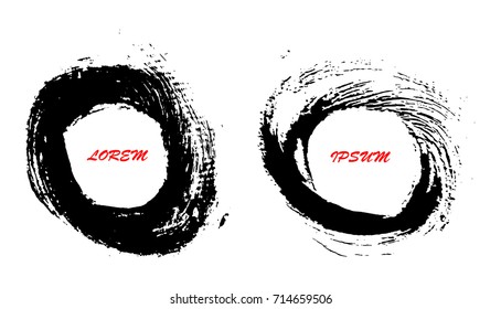 Grunge round shapes.Vector grunge circles.