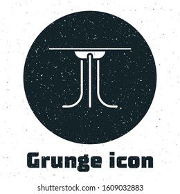 Grunge Round table icon isolated on white background.  Vector Illustration