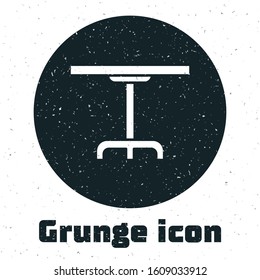 Grunge Round table icon isolated on white background.  Vector Illustration