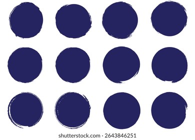 Grunge round template backgrounds. Hand drawn circular shapes. Dirty grunge design frames.