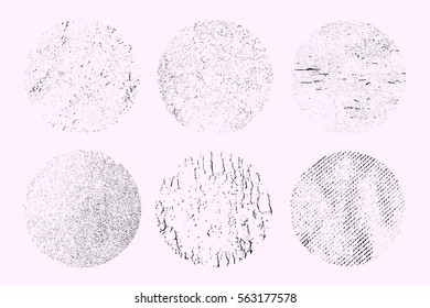 Grunge round textures.Vector distress textures.