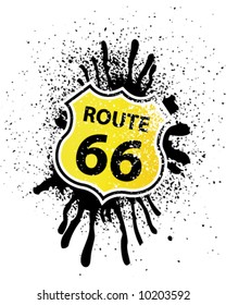 Grunge Route 66 Shield shaped Sign