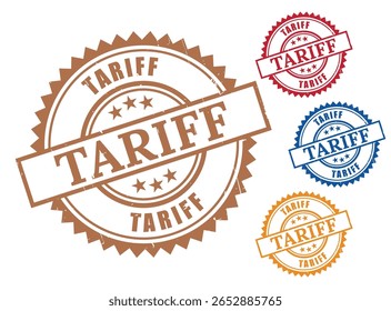 Grunge Rubber Customs Stamp Set, Import Tariff and Tax Vector Labels