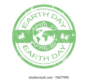 grunge rubber earth day stamp,vector illustration