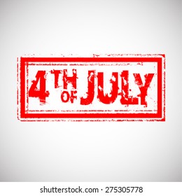 Grunge Rubber Independence Day  Stamp for 4th Juli Celebration . 
