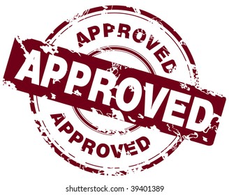 Grunge rubber office stamp with the word approved