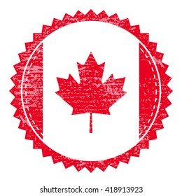 Grunge  rubber stamp with Canada flag. Vintage travel stamp