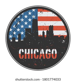 Grunge rubber stamp or emblem with name of Chicago, vector illustration