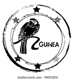Grunge rubber stamp. Guinea  vector illustration.