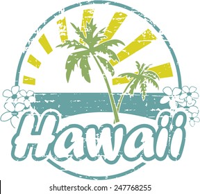 Grunge rubber stamp 'Hawaii'