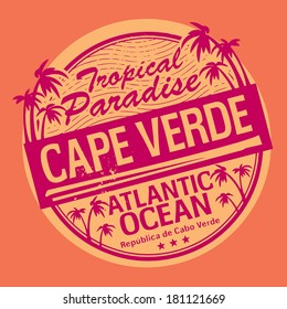 Grunge rubber stamp or label with the name of Cape Verde vector illustration