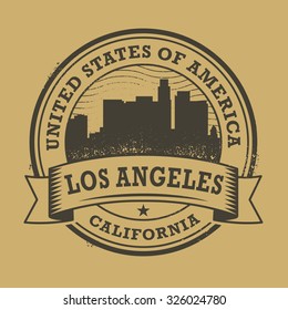 Grunge rubber stamp or label with name of California, Los Angeles, vector illustration