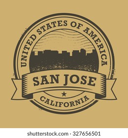 Grunge rubber stamp or label with name of San Jose, California, vector illustration