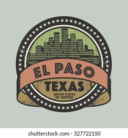 Grunge rubber stamp or label with name of El Paso, Texas, vector illustration