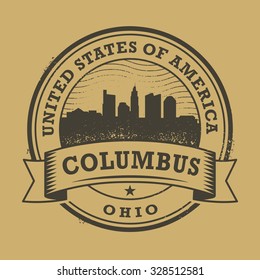 Grunge rubber stamp or label with name of Ohio, Columbus, vector illustration