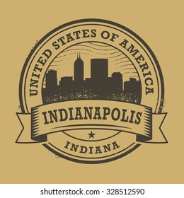 Grunge rubber stamp or label with name of Indianapolis, Indiana, vector illustration