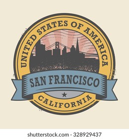 Grunge rubber stamp or label with name of California, San Francisco, vector illustration