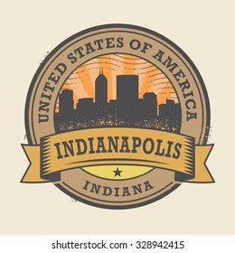 Grunge rubber stamp or label with name of Indianapolis, Indiana, vector illustration