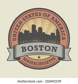 Grunge rubber stamp or label with name of Boston, Massachusetts, vector illustration