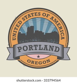 Grunge rubber stamp or label with name of Oregon, Portland, vector illustration